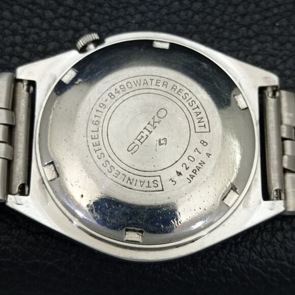 Vintage 1991 Seiko Automatic Mens Silver Watch W/daydate & Gold accents - Picture 8 of 10